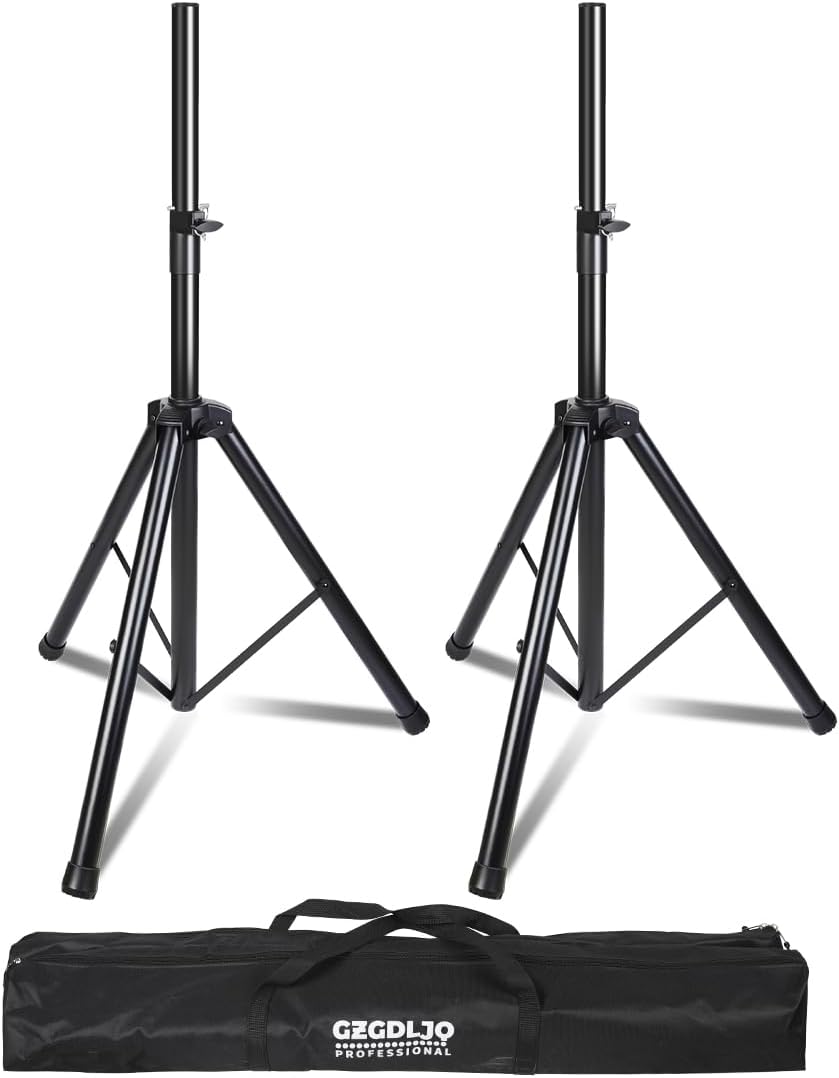 2 Pack Universal Speaker Stands Pair, Height Adjustable Tripod from 35 to 60 ...