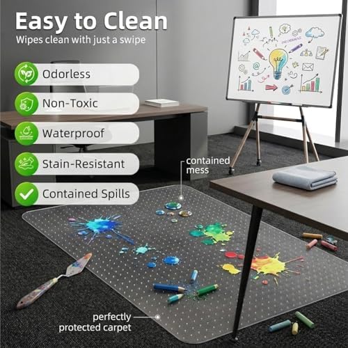 Office Chair Mat for Low-Pile Carpet 36" x 48", 2-Pack Office and H...