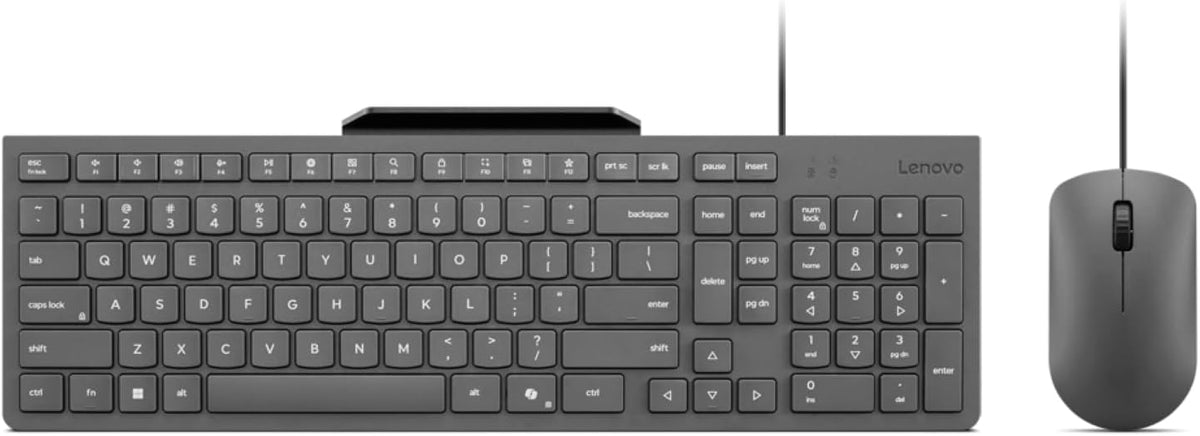 Lenovo 310 USB-A Wired Keyboard Mouse Combo, Quiet Keys, Ultra-Slim Gaming De...