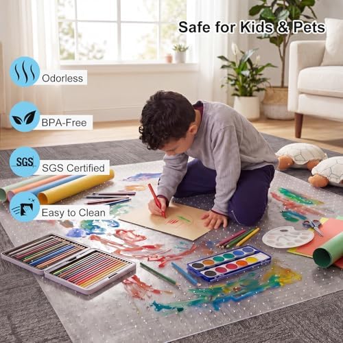 Office Chair Mat for Carpet, 2 Pack, 40" x 48" Heavy Duty PET Desk ...