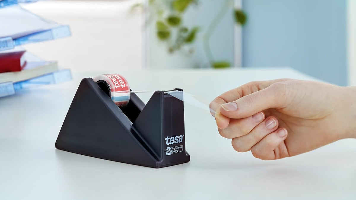 tesafilm Desk Dispenser for Adhesive Tape- Black Includes 1 roll of tesafilm ...