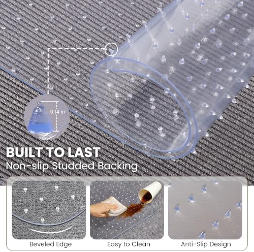 Office Chair Mat for Carpeted Floor, 46 × 72 Inch Low Pile Carpet Rolling Cha...