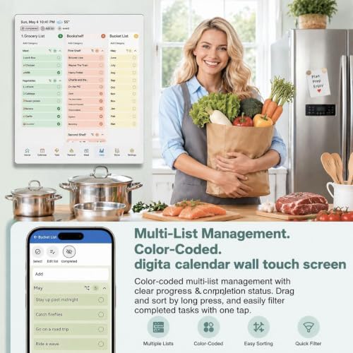 Digital Calendar Wall Planner 10.1 Inch Touch Screen WiFi picture frame