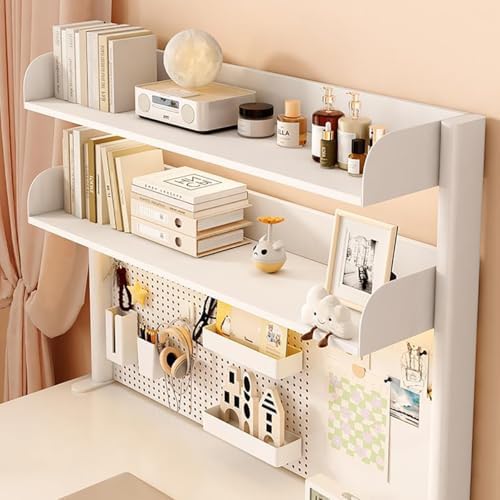Clamp on Desk Shelf with Pegboard, Desktop Organization Bookshelf