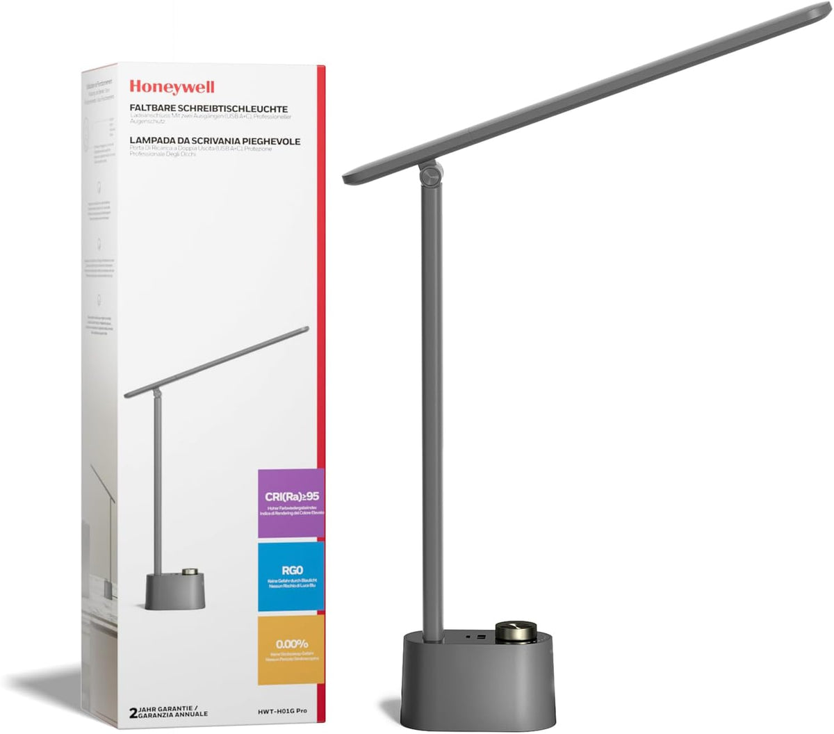Honeywell H01 Pro Compact LED Desk Lamp with A+C Charging Port