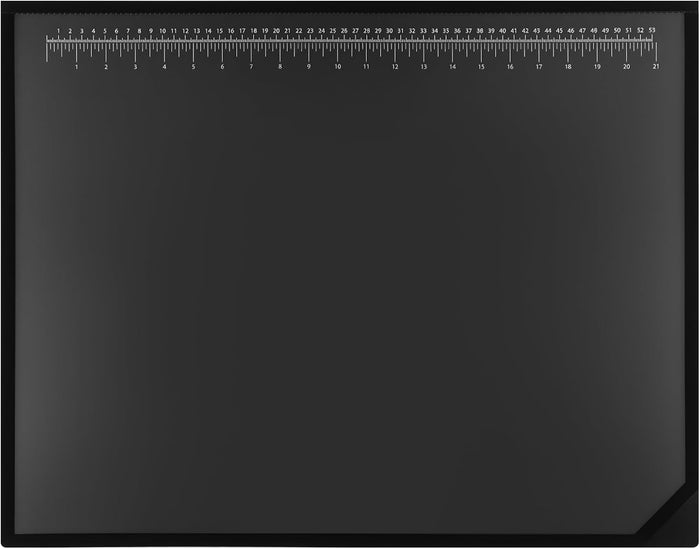 Colingmill 24 x 19 Inch Black Desk Pad with Clear Ruler Overlay