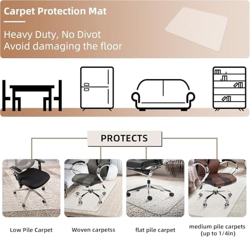 Office Chair Mat for Low-Pile Carpet 36" x 48", 2-Pack Office and H...