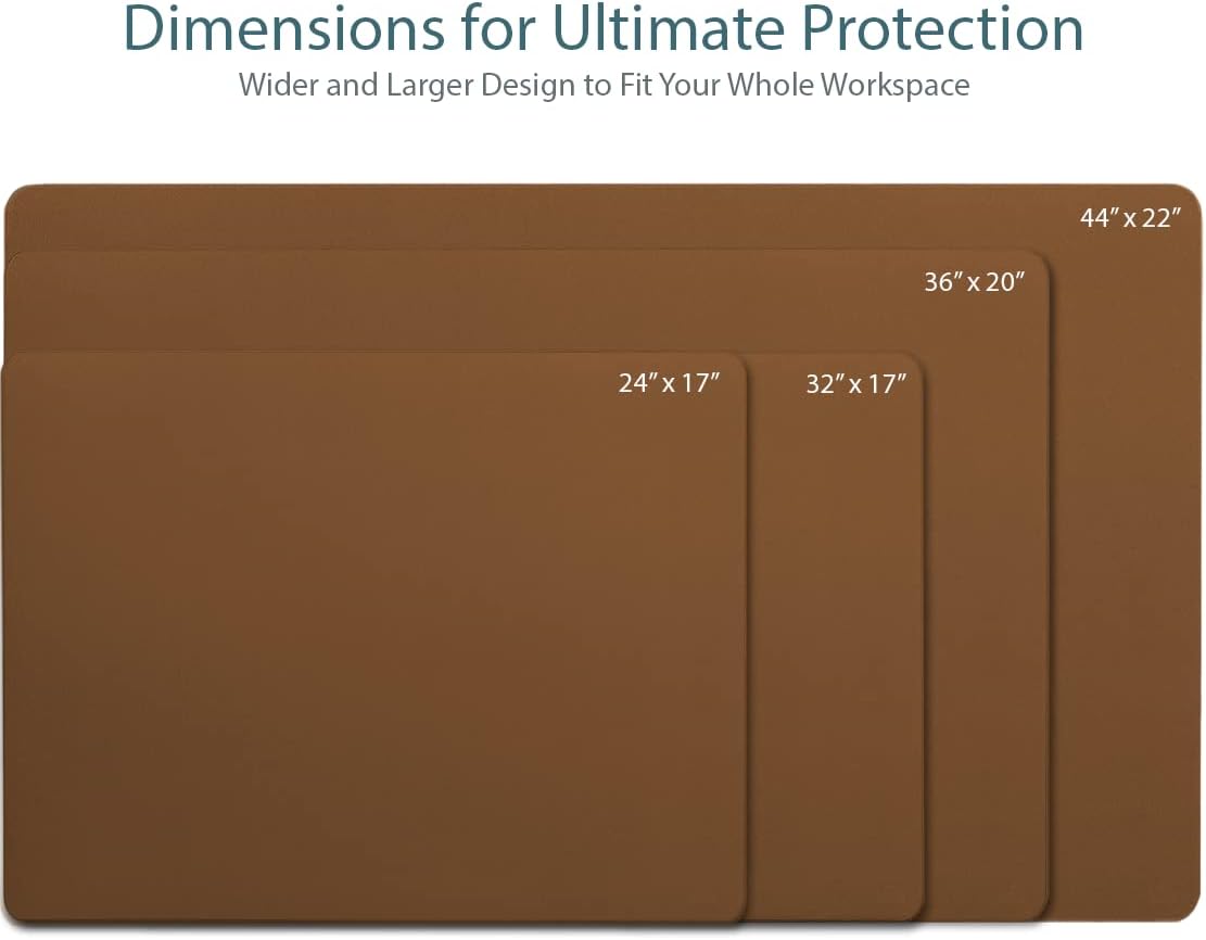Vine Creations Leather Desk Pad - Large 36" x 20", Desk Protector w...