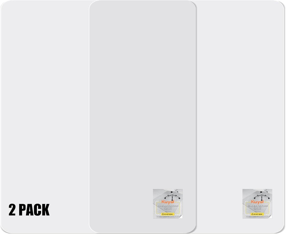 Kuyal 2 Pack 1/5" Thick Office Chair Mat, Heavy Duty Computer Chair Mat