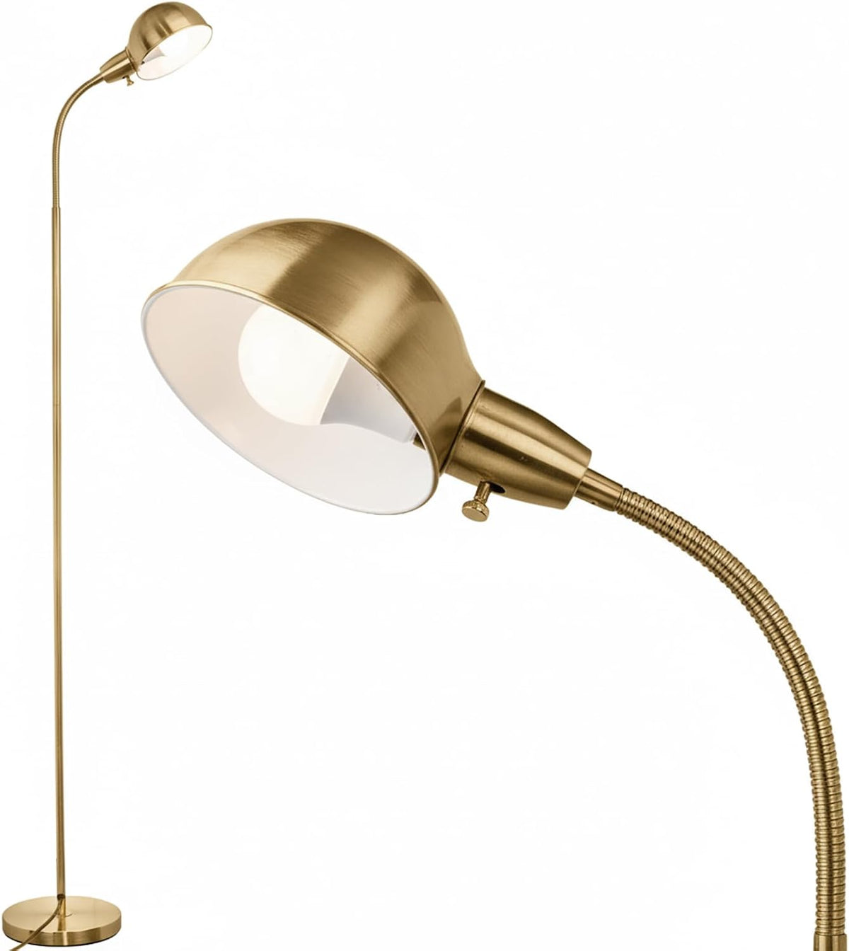 LALISU Modern Metal Reading Standing Floor Lamp with Rotatable Shade, Gold