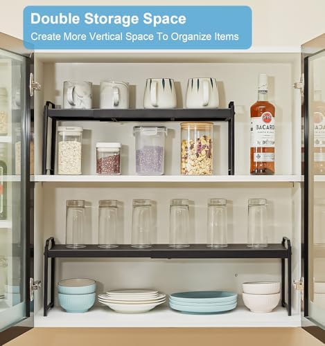 4 Pack Kitchen Cabinet Shelves Organizers, Kitchen Counter Storage Shelf Spic...