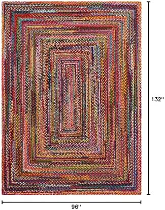 Unique Loom Braided Chindi Collection Area Rug - Layer (8' x 11' Rect...
