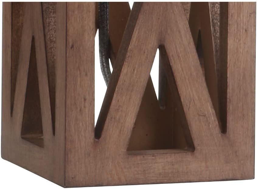 JONATHAN Y Stewart Rustic Wood Bedside Table Lamp 21.5", Brown