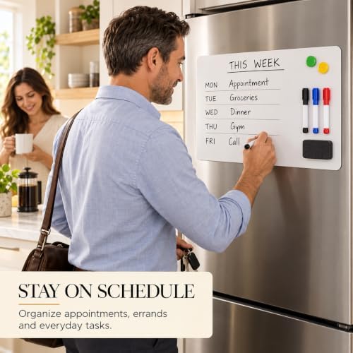 Magnetic Dry Erase Whiteboard 24"x39" for Fridge