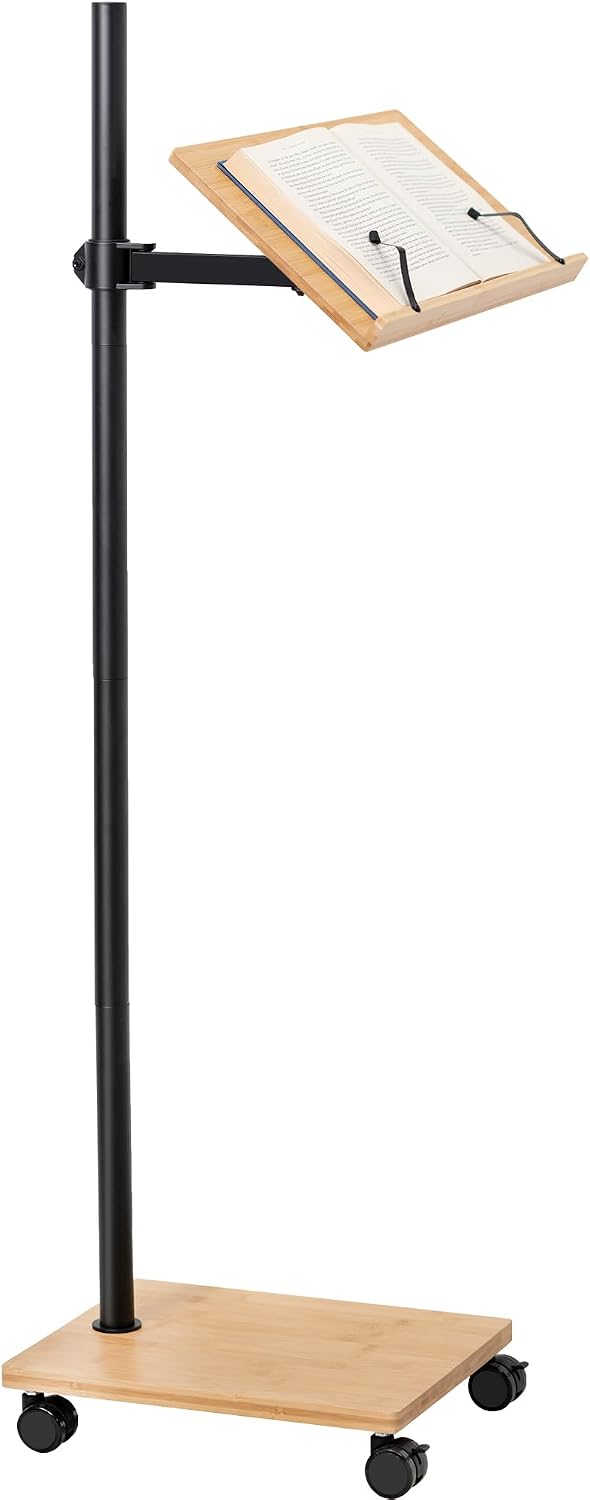 VIVO Mobile 16 inch Mobile Podium Reading Stand, Portable Rolling Book Holder...