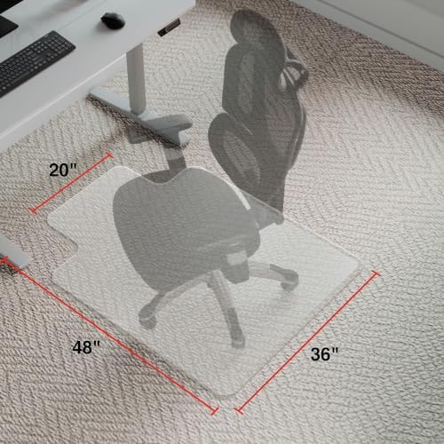 Staples Chair Mat for Medium-Pile Carpet with Lip, Clear, 36" x 48"