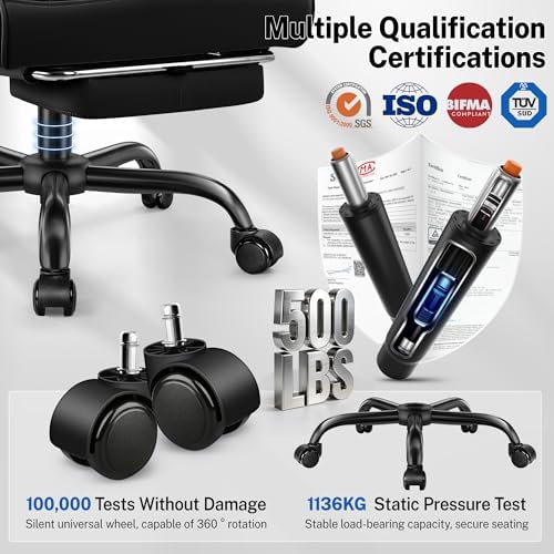 FelixKing Big and Tall Office Chair 500lbs - Ergonomic Desk Chair with Footre...