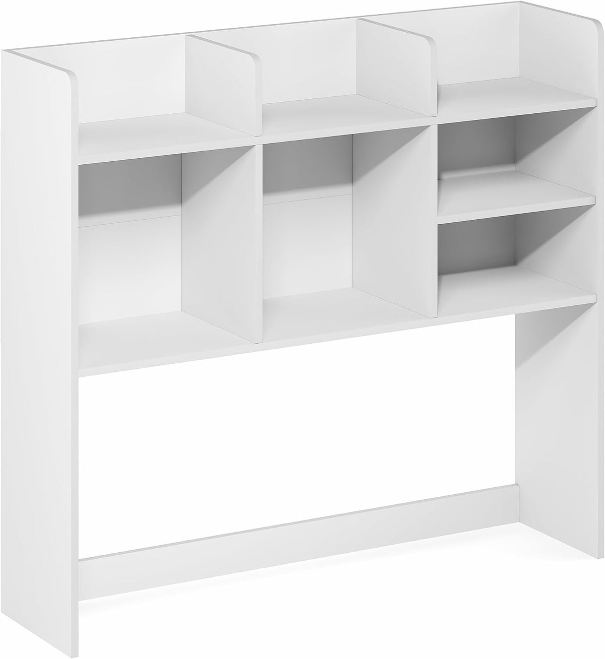 Furinno Classic 7-Shelf Desk Shelf, Desktop Hutch, White