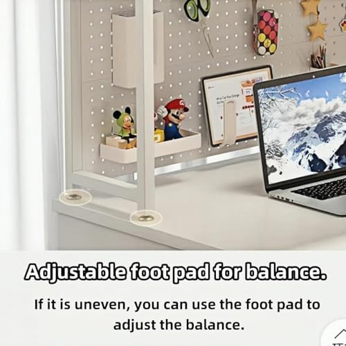 Desktop Bookshelf, pegboard Storage and Organization Rack, Dorm Desk Shelf, D...