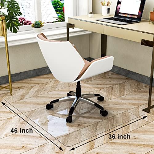 GLSLAND 36" x 46" Office Chair Mat for Carpet, Tempered Glass Floor...