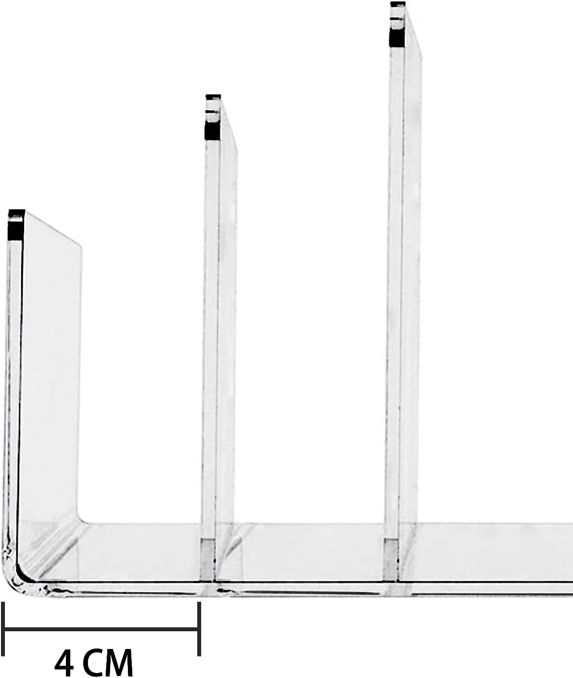 Acrylic Desk File Organizer 2 Pack, 4 Section Letter Organizer