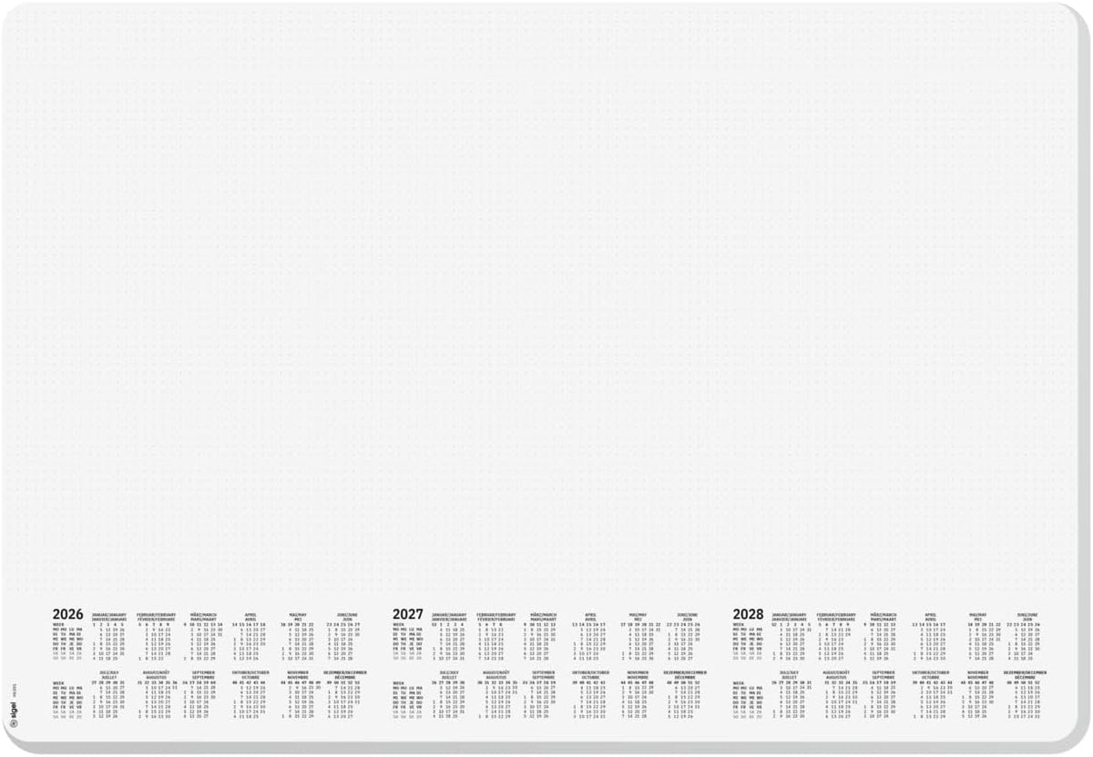 SIGEL H6301 Paper Desk pad- dot Grid - Dotted (dot Grid) - White - Approx. A2...