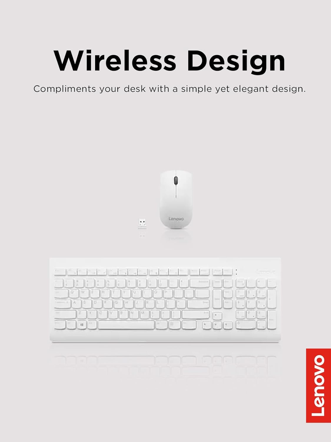 Lenovo 510 Wireless Combo with 2.4 GHz USB Receiver, Slim Full Size Keyboard,...