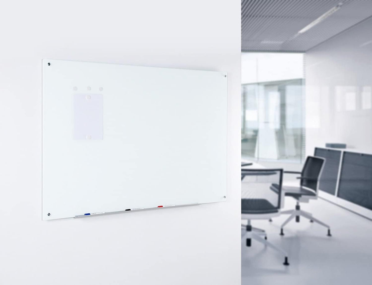 Audio-Visual Direct Magnetic Glass Whiteboard, 48" x 36", Ultra-White