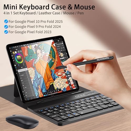 4-in-1 Wireless Keyboard Case for Google Pixel 10 9 11 Pro Fold