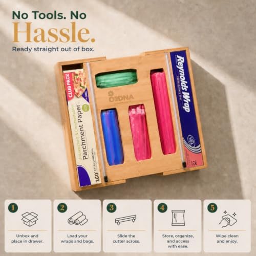 3" Slim 6-in-1 Expandable Storage Bag Organizer Kitchen Drawer - Bamboo ...