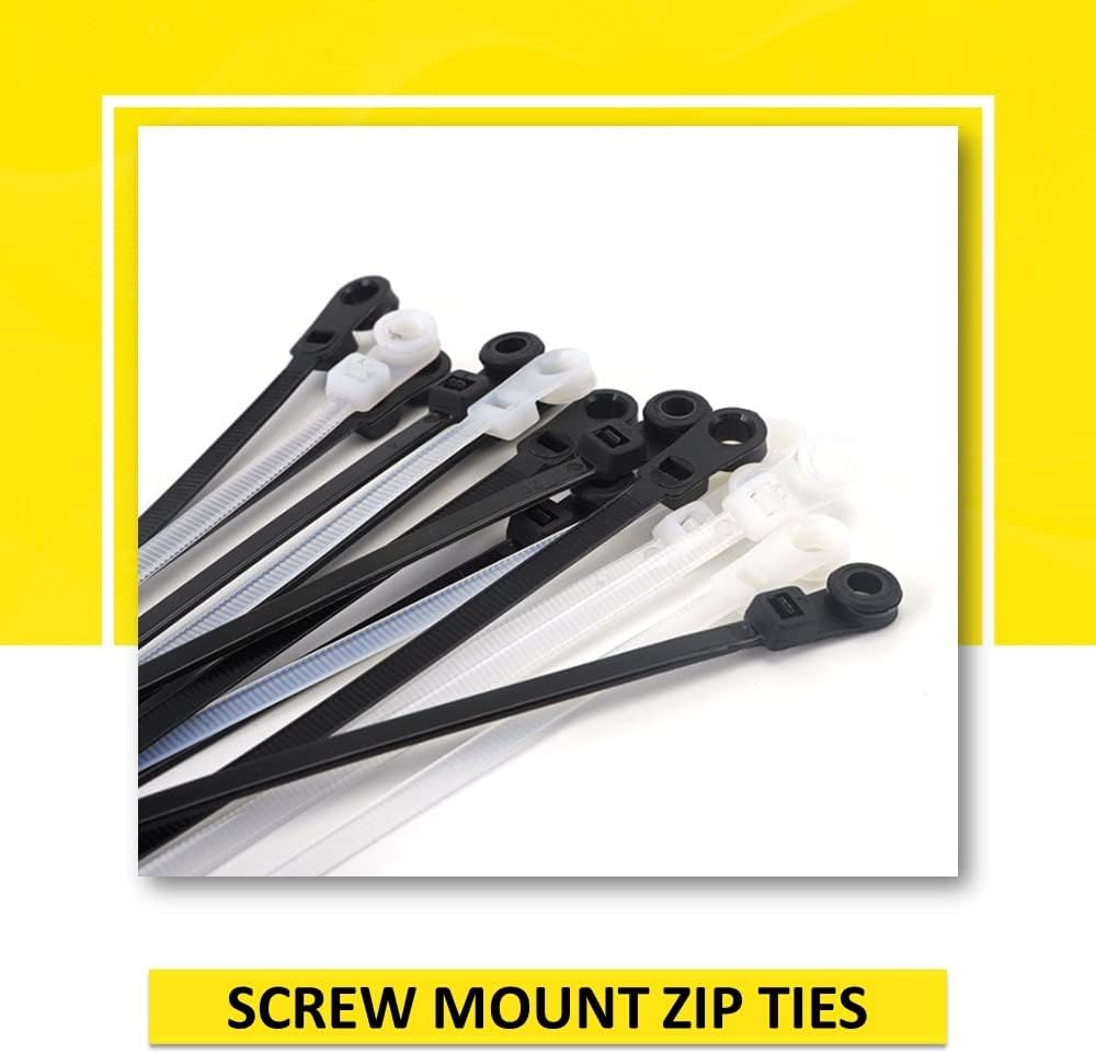 Kable Kontrol Screw Hole Zip Ties 14 Inch 5000 Pcs Natural White 50lbs Test