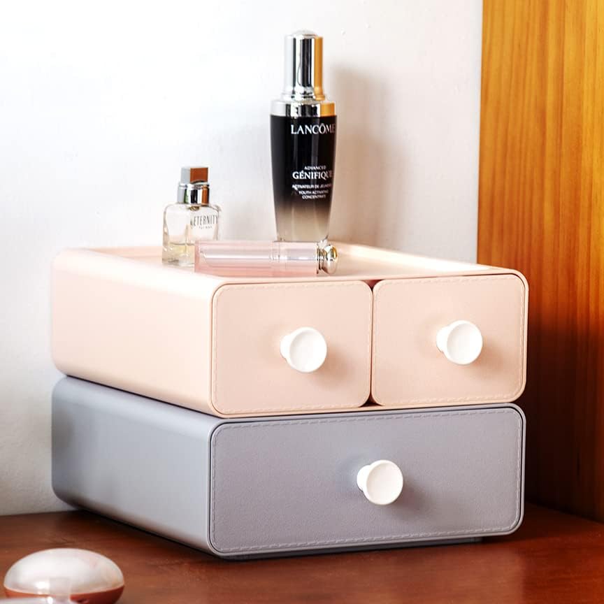 livinbox Desktop Storage Organiser w/ 3 Drawers, Stackable Plastic Organiser ...