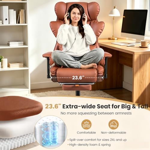 Big & Tall Executive Office Chair, Ergonomic High Back Heavy Duty Compute...