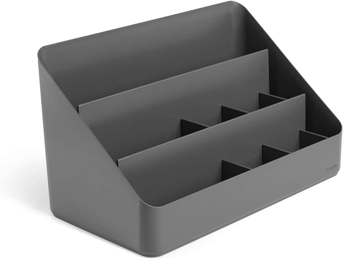 Poppin Desk Organizer with 3 Tiers, Sliding & Removable Dividers, Chargin...