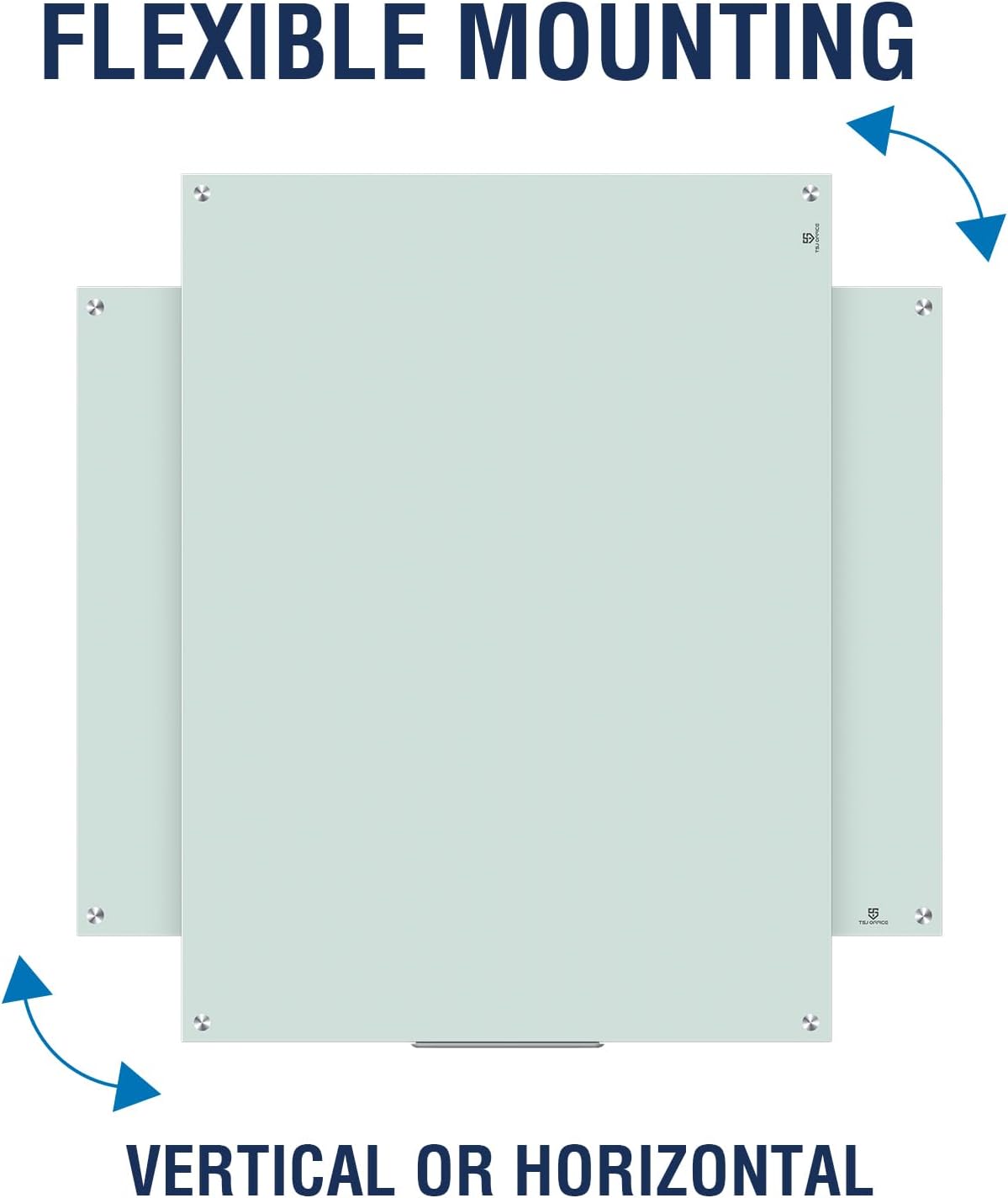 TSJ OFFICE White Board for Wall - 48" x 36" White Glass Board 4 X 3 FT