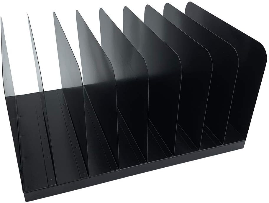 Huron Desktop File Binder Organizer Storage Vertical 8 Slot, Black Commercial...
