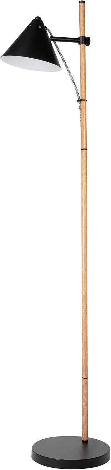HarvestLand Noah 59" Wood Effect Adjustable Floor Lamp, Reading Lamp