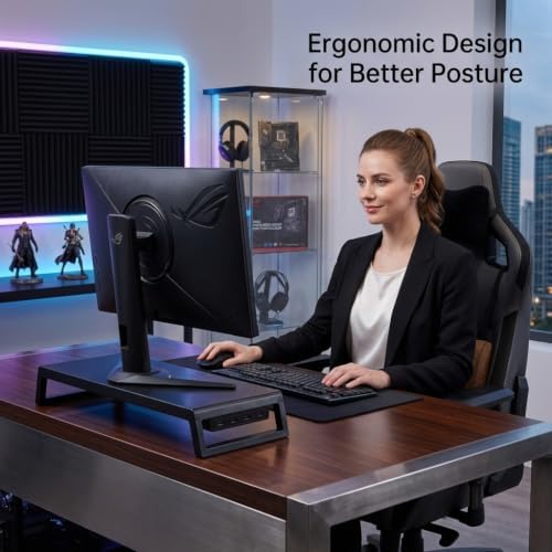 Zapuno Desk Organizer and Accessories, Computer Monitor Stand Riser with USB ...