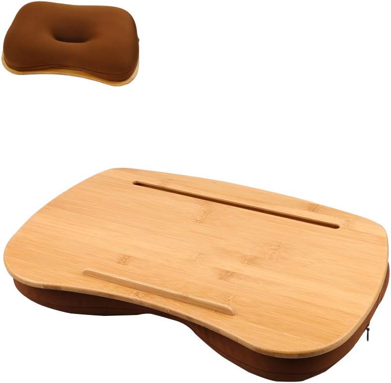 SUMISKY Lap Desk-Portable Laptop Table with Bamboo Platform Phone Holder (M(1...