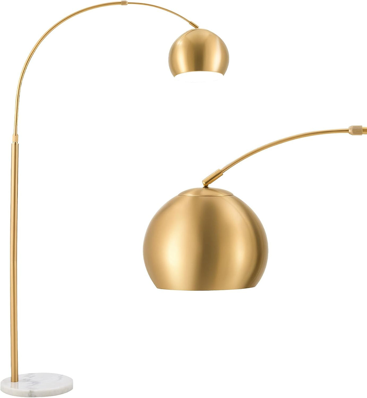 CO-Z 69" Modern Arc Floor Lamp, Gold Standing Light with Adjustable Meta...