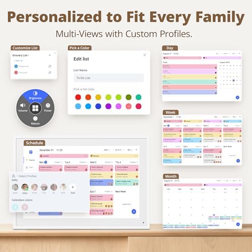 Dragon Touch 10.1 inch Digital Calendar Chore Chart – Interactive Touchscreen...