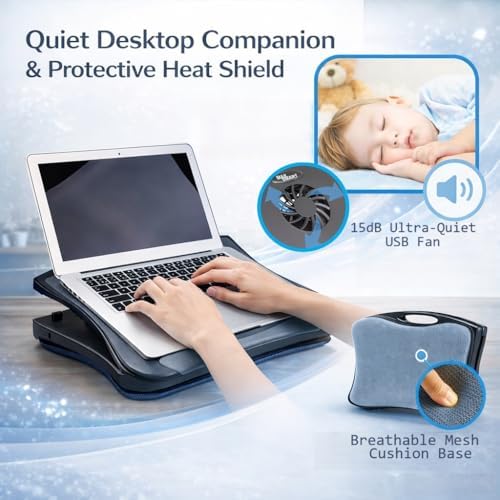 MAX SMART Laptop Lap Pad Laptop Stand with Attached Mouse Pad, Cushion and US...