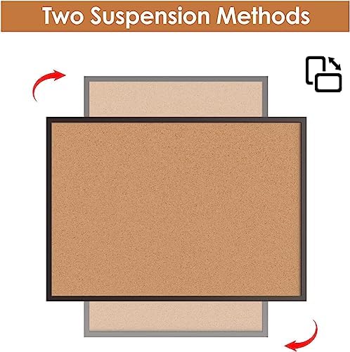 2-Pack Cork Board Bulletin Board 24 x 36, Black Wood Framed 2x3 Corkboard, Of...