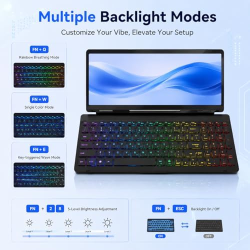12.8" Touchscreen Portable Monitor with Keyboard for Laptop Desktop PC