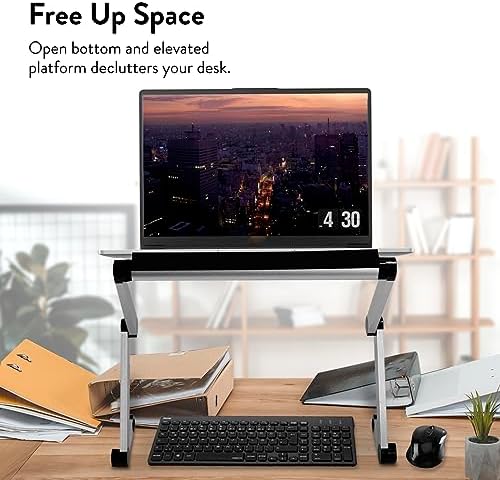 Uncaged Ergonomics Book Stand, Adjustable Laptop Stand for Desk (Silver)
