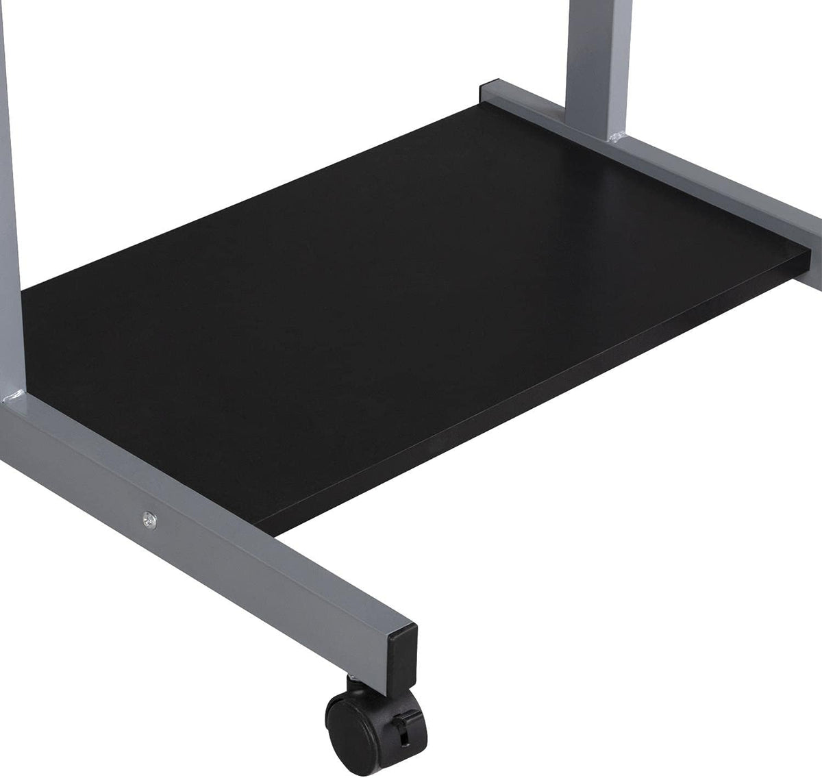Yaheetech Tiny Mobile Computer Desk, 3-Tier Rolling Cart with Drawer, Black