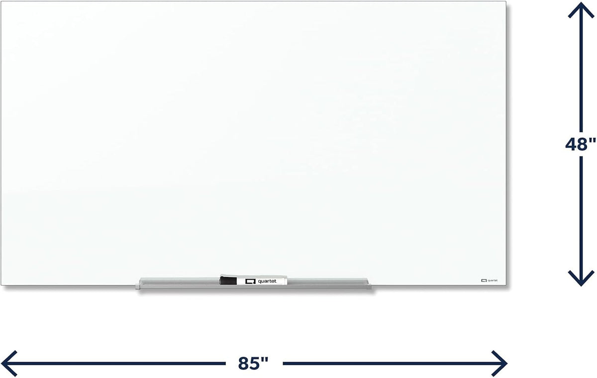 Quartet Dry Erase Board, 85" x 48" Glass Magnetic Whiteboard, Wide ...
