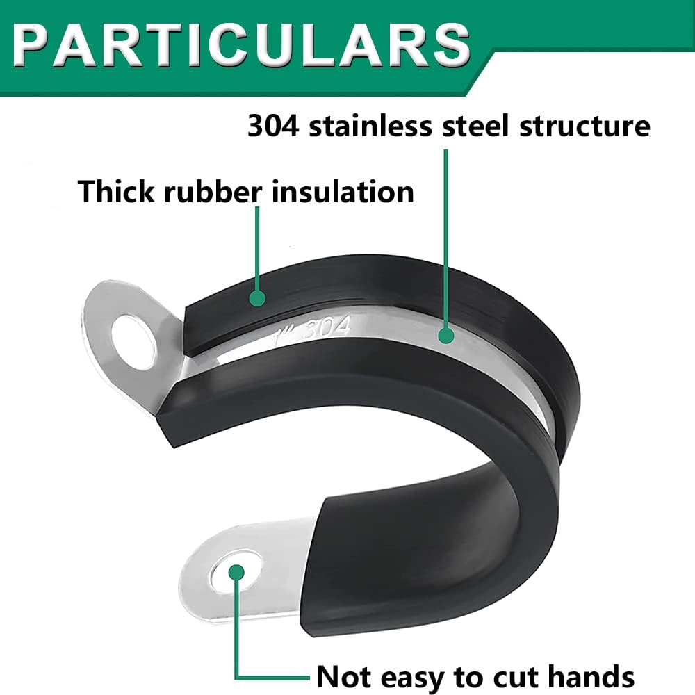 OURU 110PCS Cable Clamps Assortment Kit,Rubber Coated, 1/4"-1-3/4" ...