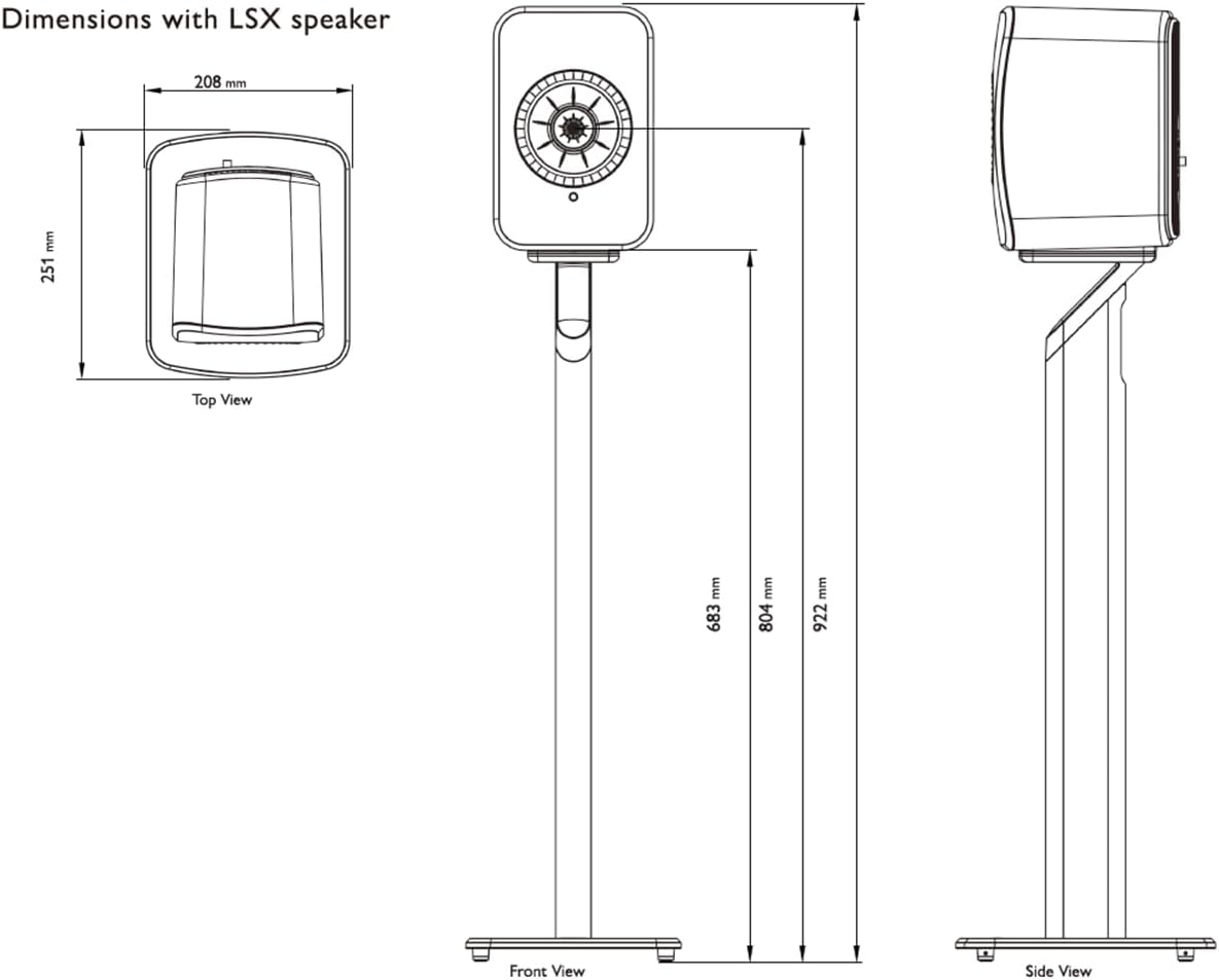 KEF S1 Speaker Floor Stand for LSX II LT Bookshelf Speakers (Pair), Red