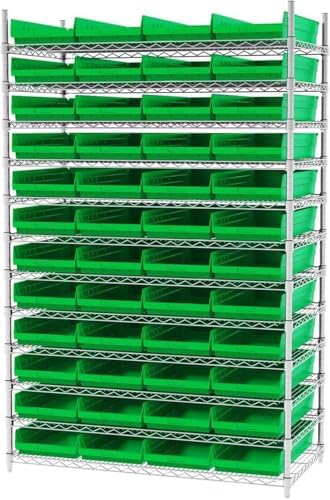 Akro-Mils 30174 Heavy Duty Plastic Shelf Bins, 24"x 11"x 4", G...